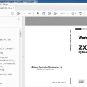Hitachi ZX26U-5A Hydraulic Excavator Workshop Manual - PDF DOWNLOAD