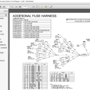 Hitachi ZX290LC-5B ZX290LCN-5B Hydraulic Excavator Electrical Circuit Diagram  -  PDF Download