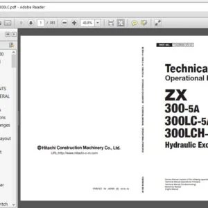 Hitachi ZX300-5A ZX300LC-5A ZX300LCH-5A Hydraulic Excavator Operational Principle Manual - PDF Download
