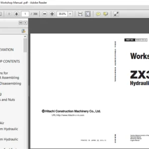 Hitachi ZX33U 5A Hydraulic Excavator Workshop Manual  - PDF DOWNLOAD