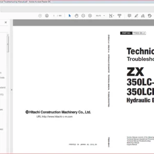 Hitachi ZX350LC-5B ZX350LCN-5B Hydraulic Excavator Technical Troubleshooting Manual (TTDDD-EN-01) - PDF Download