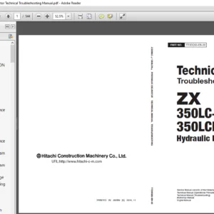Hitachi ZX350LC-6 ZX350LCN-6 Hydraulic Excavator Technical Troubleshooting Manual (TTDDQ50-EN-00) - PDF Download