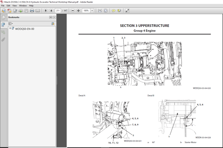 Hitachi ZX350LC-6 ZX350LCN-6 Hydraulic Excavator Technical Workshop ...