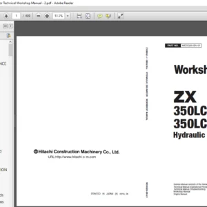 Hitachi ZX350LC-6 ZX350LCN-6 Hydraulic Excavator Technical Workshop Manual (WDDQ50-EN-01) - PDF Download