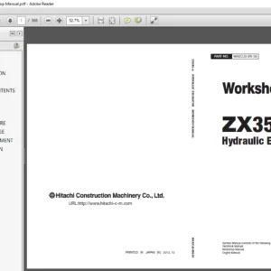 Hitachi ZX35U-5A Hydraulic Excavator Workshop Manual - PDF DOWNLOAD
