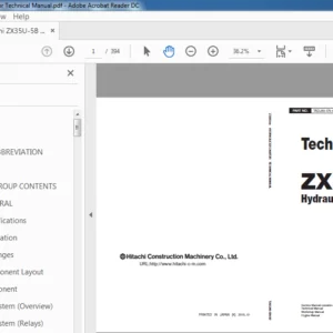 Hitachi ZX35U-5B Hydraulic Excavator Technical Manual - PDF DOWNLOAD