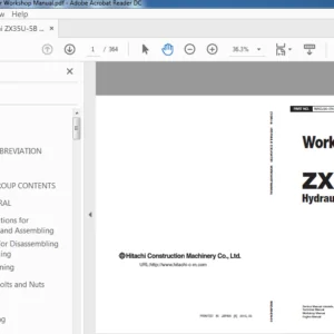 Hitachi ZX35U-5B Hydraulic Excavator Workshop Manual - PDF DOWNLOAD
