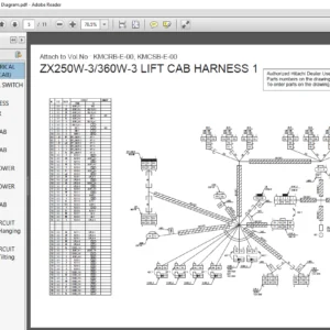 Hitachi ZX360W-3 Electrical-Hydraulic Circuit Diagram  - Hitachi ZX360W-3 - PDF Download