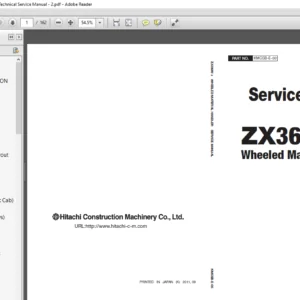 Hitachi ZX360W-3 Wheeled Material Handler Technical Service Repair Manual (KMCSB-E-00) - PDF Download