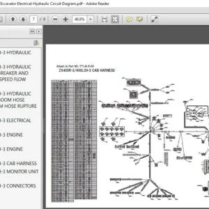 Hitachi ZX400R-3 ZX400LCH-3 Hydraulic Electrical Circuit Diagram - PDF Download