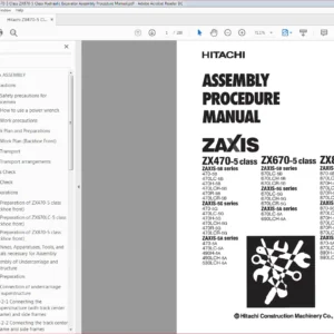 Hitachi ZX470-5 Class ZX670-5 Class ZX870-5 Class Hydraulic Excavator Assembly Procedure Manual - PDF Download