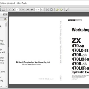 Hitachi ZX470-5B ZX470LC-5B ZX470H-5B ZX470LCH-5B ZX470R-5B ZX470LCR-5B Hydraulic Excavator Workshop Manual (WJAA-EN-01) - PDF Download