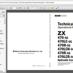 Hitachi ZX470-5G ZX470LC-5G ZX470H-5G ZX470LCH-5G ZX470R-5G ZX470LCR-5G Hydraulic Excavator Technical Operational Principle Manual - PDF Download