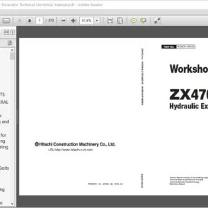 Hitachi ZX470-5G ZX470LC-5G ZX470H-5G ZX470LCH-5G ZX470R-5G ZX470LCR-5G Hydraulic Excavator Technical Workshop Manual - PDF Download