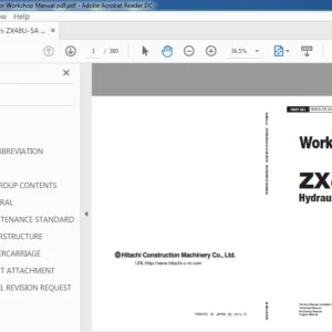Hitachi ZX48U-5A Hydraulic Excavator Workshop Manual - PDF DOWNLOAD