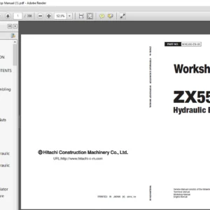 Hitachi ZX55U-5B Hydraulic Excavator Workshop Manual - PDF DOWNLOAD