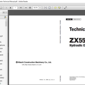 Hitachi ZX55USR-5A Hydraulic Excavator Technical Manual - PDF DOWNLOAD