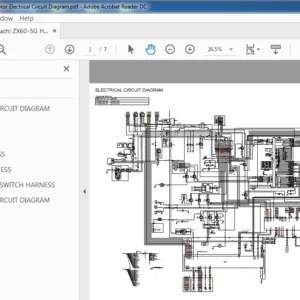 Hitachi ZX60-5G Hydraulic Excavator Electrical Circuit Diagram Manual - PDF DOWNLOAD