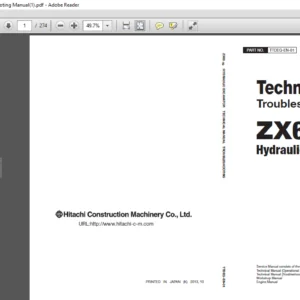 Hitachi ZX60-5G Hydraulic Excavator Troubleshooting Manual TTDEG-EN-01 - PDF DOWNLAOD