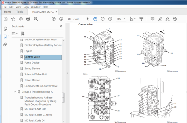 Hitachi ZX60-5G Hydraulic Excavator Troubleshooting Manual - PDF