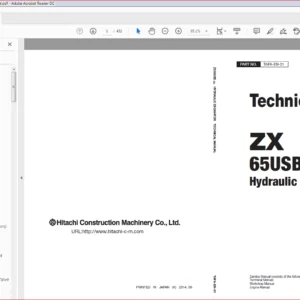 Hitachi ZX65USB-5A Hydraulic Excavator Technical Manual - PDF DOWNLOAD