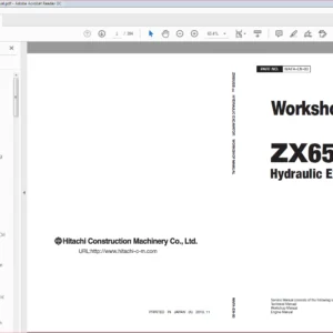 Hitachi ZX65USB-5A Hydraulic Excavator Workshop Manual - PDF DOWNLOAD