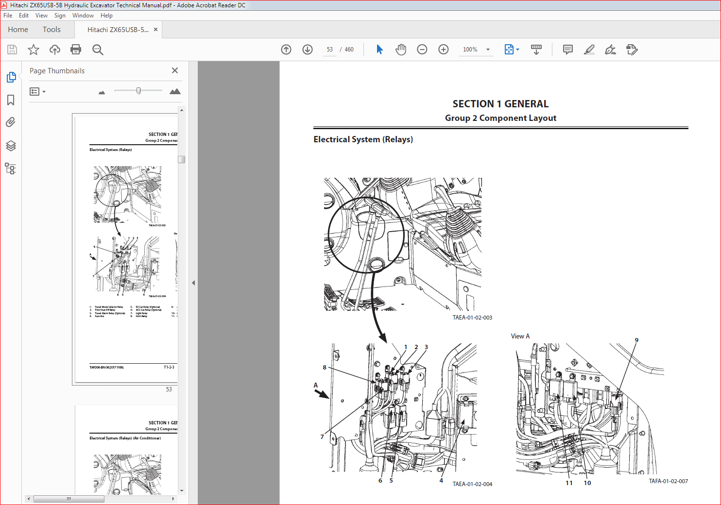 Hitachi ZX65USB-5B Hydraulic Excavator Technical Manual - PDF DOWNLOAD ...