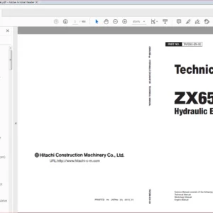 Hitachi ZX65USB-5B Hydraulic Excavator Technical Manual - PDF DOWNLOAD