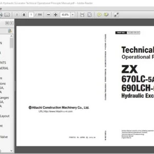 Hitachi ZX670LC-5A 690LCH-5A Hydraulic Excavator Technical Operational Principle Manual - PDF DOWNLOAD