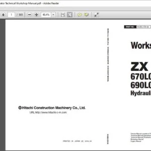 Hitachi ZX670LC-5A 690LCH-5A Hydraulic Excavator Workshop Manual - PDF DOWNLOAD