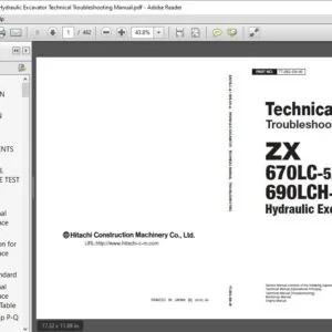 Hitachi ZX670LC-5A 690LCH Hydraulic Excavator Technical Troubleshooting Manual - PDF DOWNLOAD