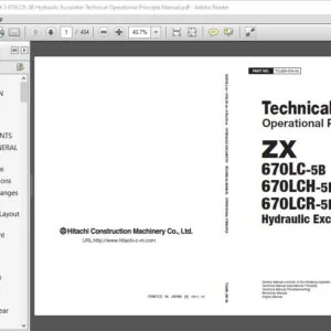 Hitachi ZX670LC-5B ZX670LCH-5 670LCR-5B Excavator Technical Operational Principle Manual - PDF DOWNLOAD