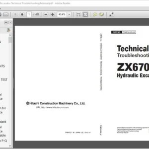 Hitachi ZX670LC-5G Hydraulic Excavator Technical Troubleshooting Manual - PDF DOWNLOAD