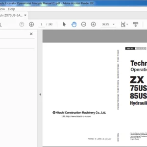 Hitachi ZX75US-5A 85US-5A Hydraulic Excavator Operational Principle Manual - PDF DOWNLOAD