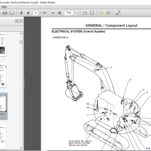 Hitachi ZX75US Hydraulic Excavator Technical Manual - PDF DOWNLOAD