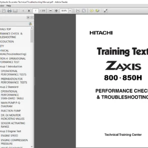 Hitachi ZX800 850H Hydraulic Excavator Technical Troubleshooting Manual - PDF DOWNLOAD