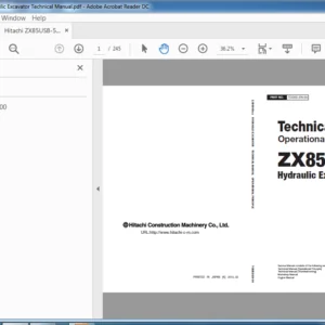 Hitachi ZX85USB-5A Hydraulic Excavator Technical Manual - PDF DOWNLOAD