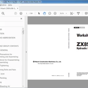 Hitachi ZX85USB-5A Hydraulic Excavator Workshop Manual - PDF DOWNLOAD