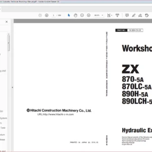 Hitachi ZX870-5A 870LC-5A 890H-5A 890LCH-5A Hydraulic Excavator Technical Workshop Manual - PDF DOWNLOAD