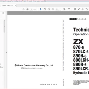 Hitachi ZX870-6 870LC-6 890H-6 890LCH-6 890R-6 890LCR-6 Operational Principle Technical Manual - PDF DOWNLOAD