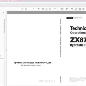 Hitachi ZX870LC-5G Hydraulic Excavator Technical Operational Principle Manual - PDF DOWNLOAD