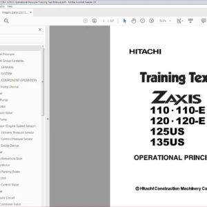 Hitachi Zaxis 110 110-E 120 120-E 125US Operational Principle Training Text Manual - PDF DOWNLOAD