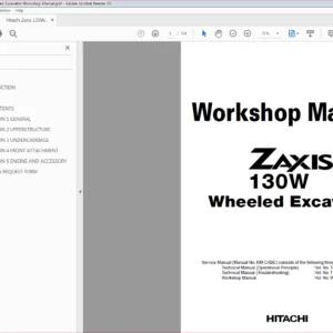 Hitachi Zaxis 130W Wheeled Excavator Workshop Manual - PDF DOWNLOAD