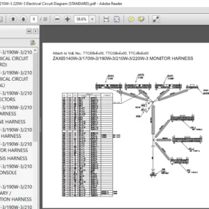 Hitachi Zaxis 140W 3 170W 3 190W 3 210W 3 220W 3 Electrical Circuit Diagram STANDARD - PDF DOWNLOAD