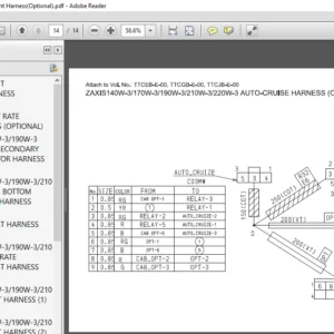 Hitachi Zaxis 140W 3 Front Attachment Harness Optional  Manual -  PDF DOWNLOAD