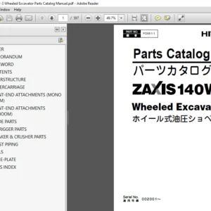 Hitachi Zaxis 140W 3 Wheeled Excavator Parts Catalog Manual  - PDF DOWNLOAD