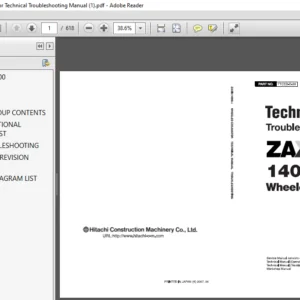 Hitachi Zaxis 140W 3 Wheeled Excavator Technical Troubleshooting Manual - PDF DOWNLOAD