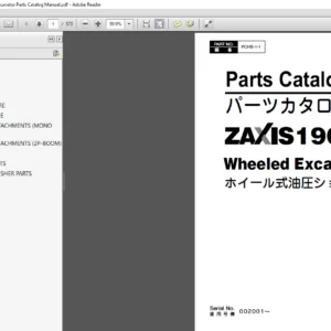 Hitachi Zaxis 190W-3 Wheeled Excavator Parts Catalog Manual - PDF DOWNLOAD