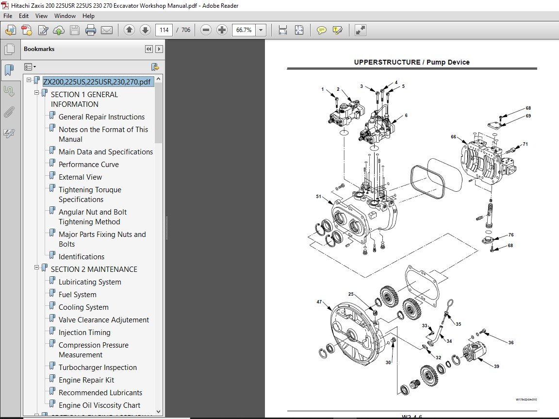 Hitachi Zaxis 200 225USR 225US 230 270 Excavator Workshop Manual - PDF ...