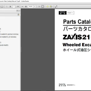 Hitachi Zaxis 210W-3 Wheeled Excavator Parts Catalog Manual - PDF DOWNLOAD
